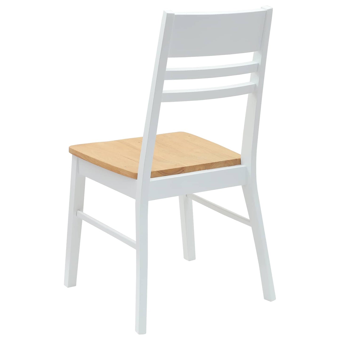 Esszimmerstühle 2 Stk. Massives Gummiholz Weiß 43 x 54 x 89 cm