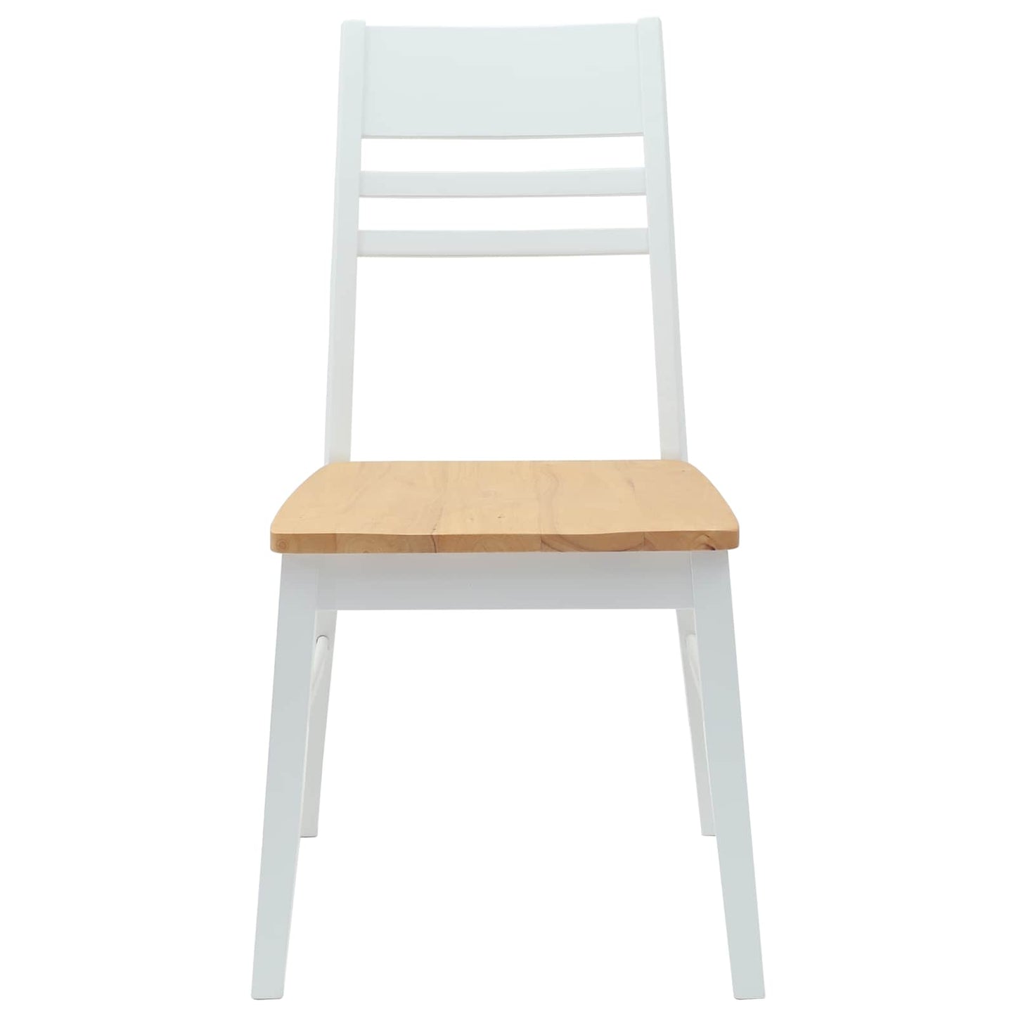 Esszimmerstühle 2 Stk. Massives Gummiholz Weiß 43 x 54 x 89 cm