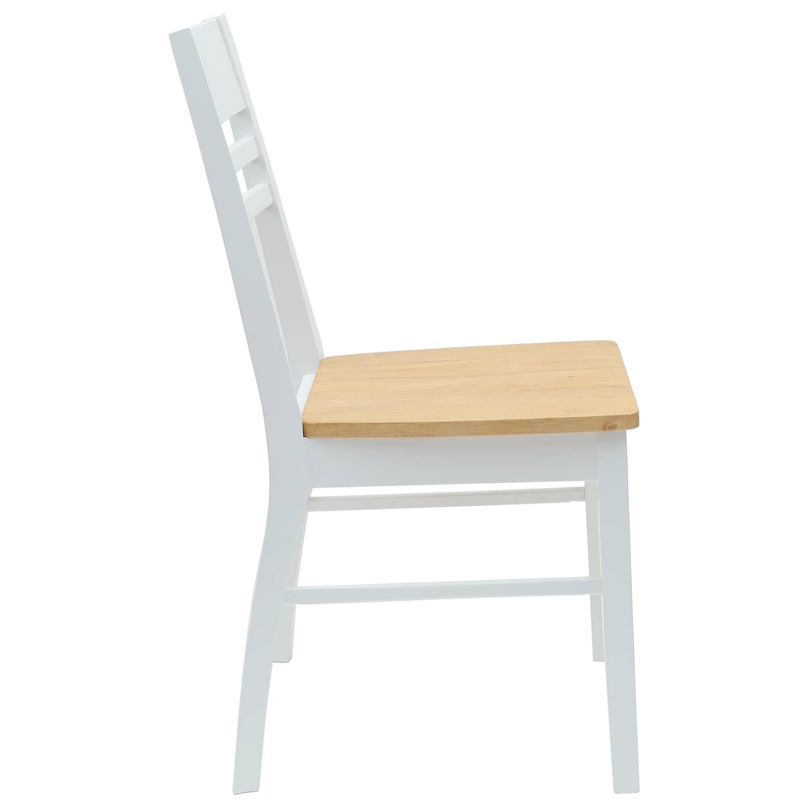 Esszimmerstühle 2 Stk. Massives Gummiholz Weiß 43 x 54 x 89 cm