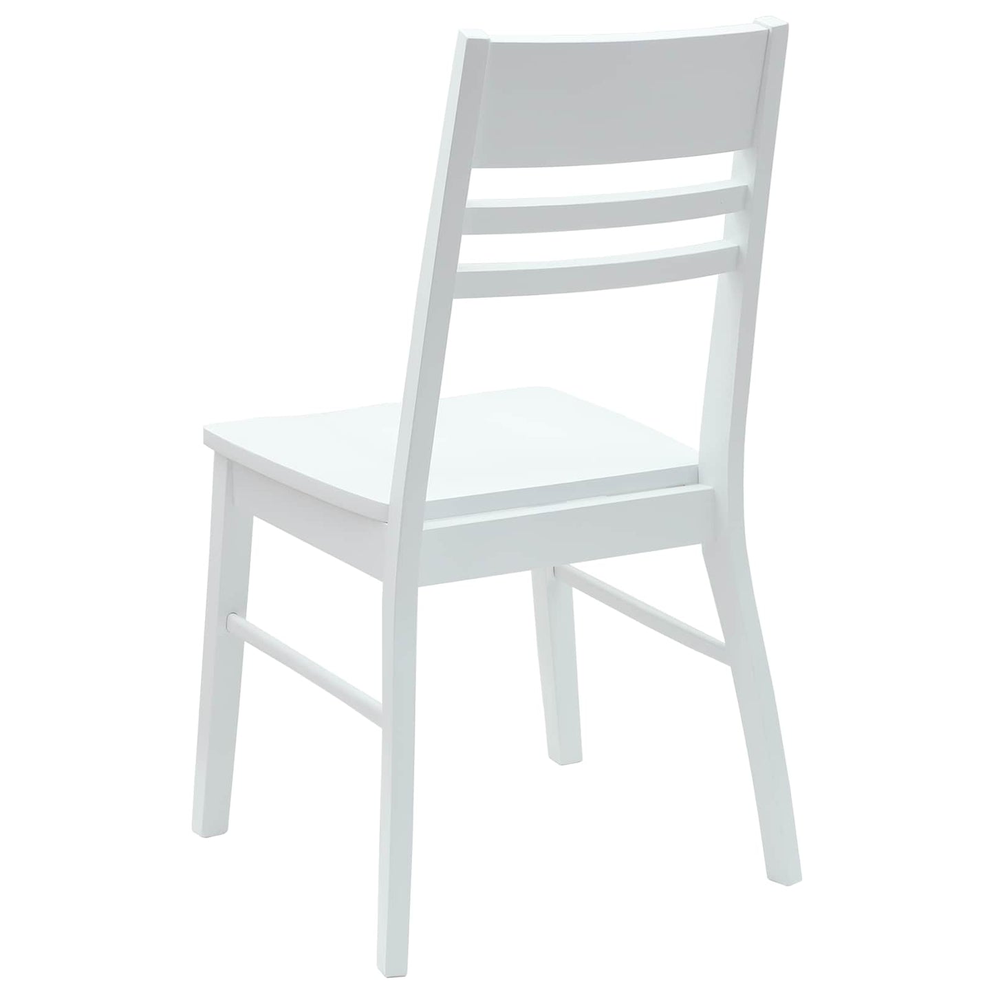 Esszimmerstühle 2 Stk. Massives Gummiholz Weiß 43 x 54 x 89 cm
