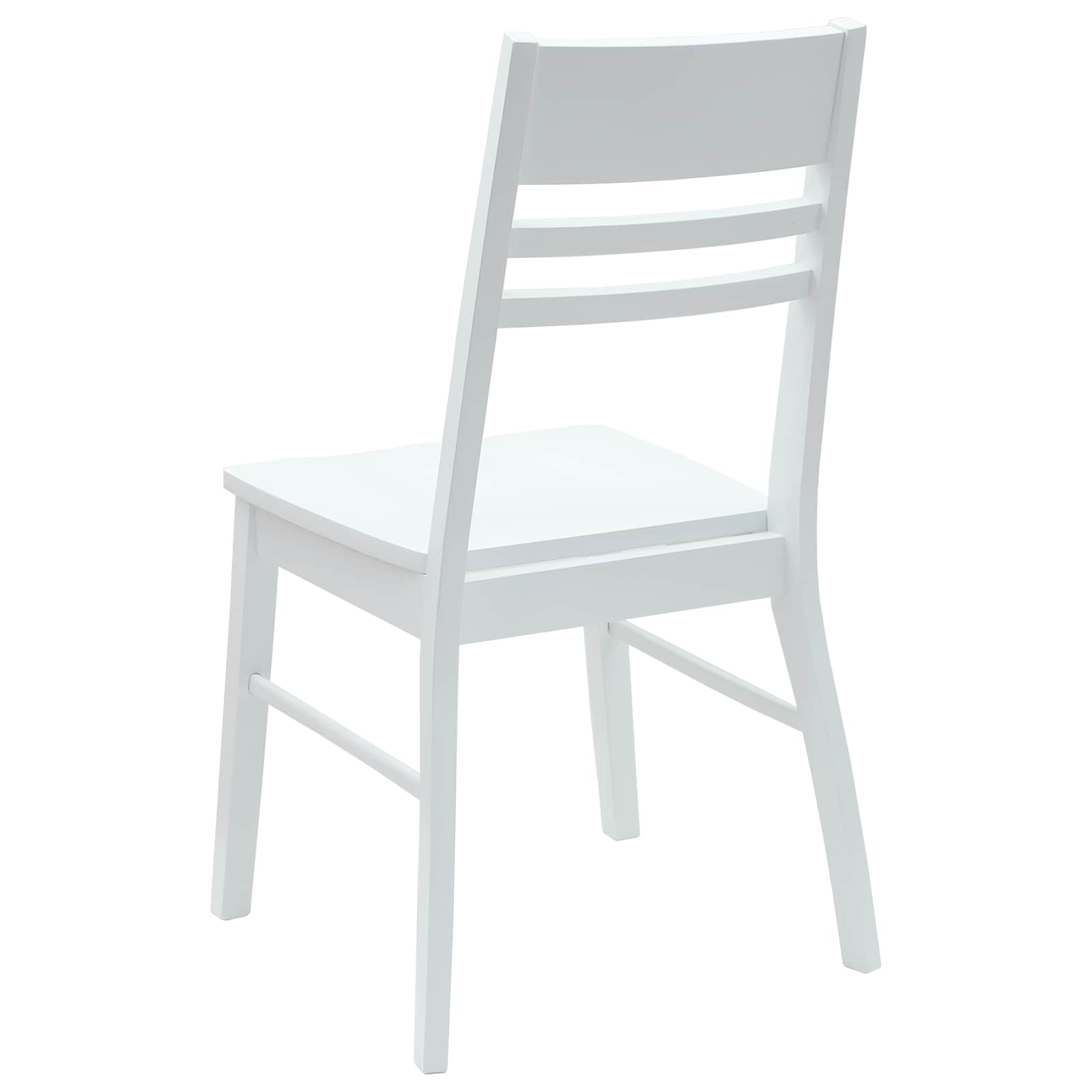 Esszimmerstühle 2 Stk. Massives Gummiholz Weiß 43 x 54 x 89 cm