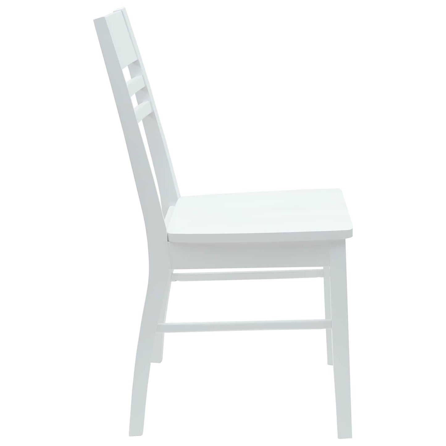 Esszimmerstühle 2 Stk. Massives Gummiholz Weiß 43 x 54 x 89 cm