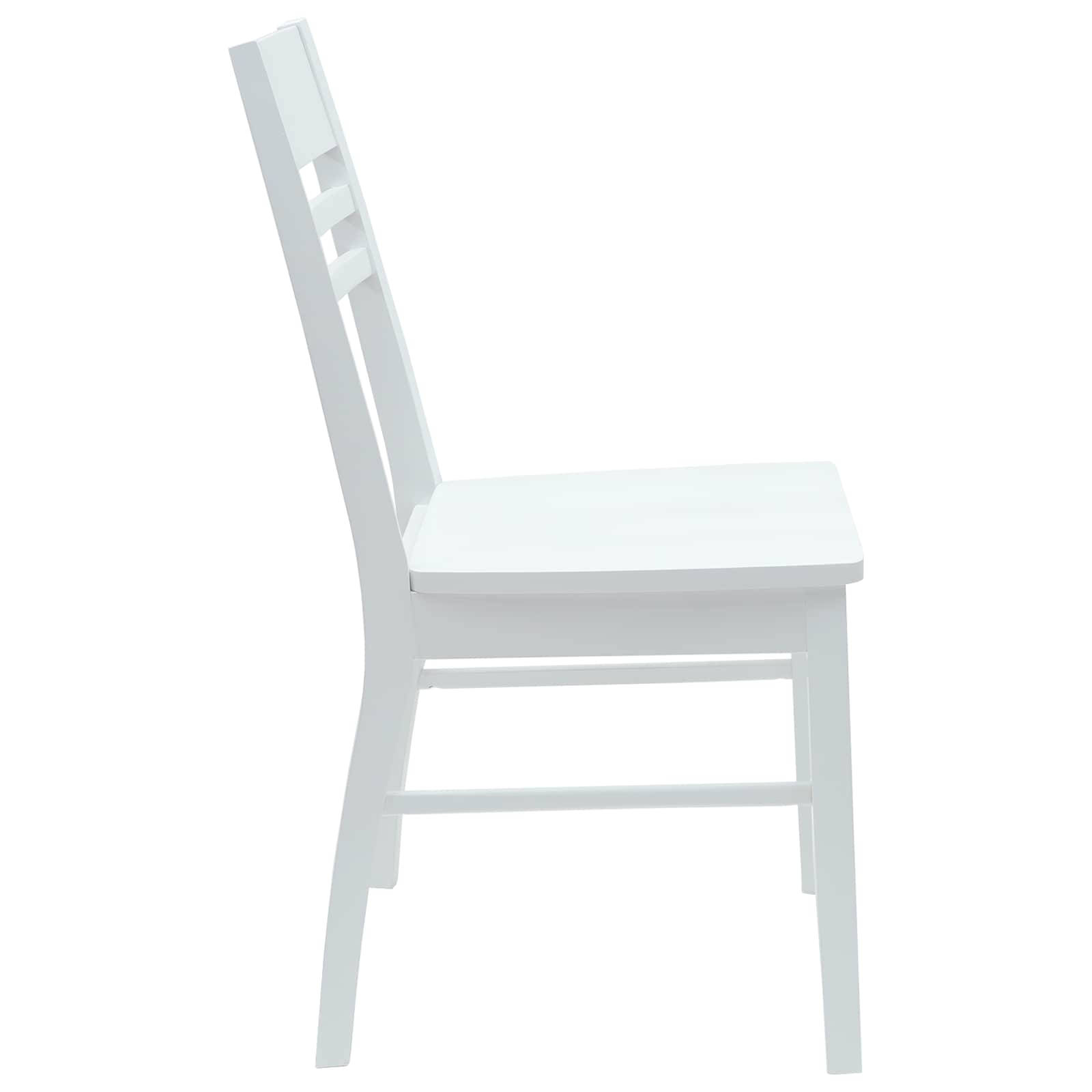 Esszimmerstühle 2 stk. Massives Gummiholz Weiß 43 x 54 x 89 cm