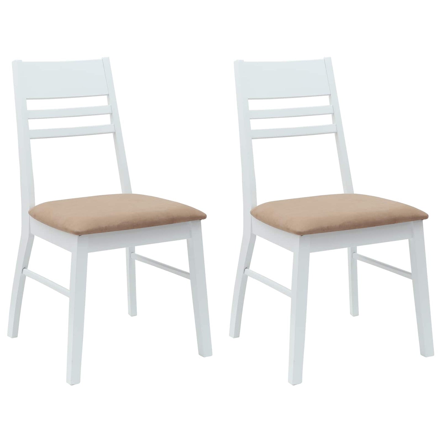 Esszimmerstühle 2 Stk. Massives Gummiholz Weiß 43 x 54 x 89 cm