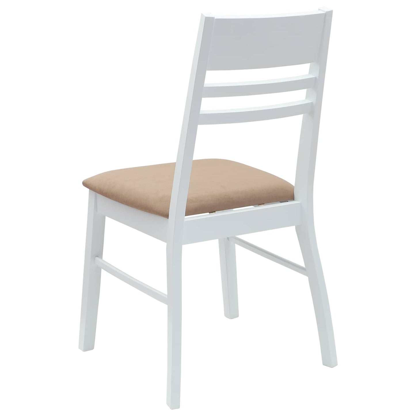 Esszimmerstühle 2 Stk. Massives Gummiholz Weiß 43 x 54 x 89 cm