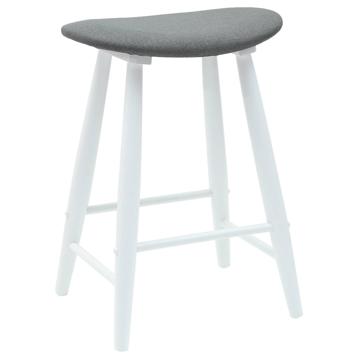 Esszimmerstühle 2 Stk. Massives Gummiholz Weiß 46 x 37 x 63 cm