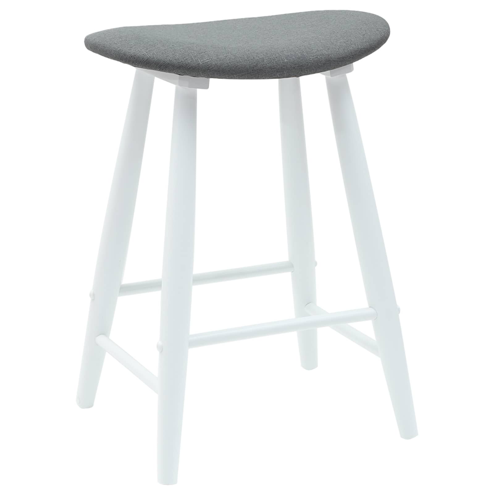 Esszimmerstühle 2 Stk. Massives Gummiholz Weiß 46 x 37 x 63 cm
