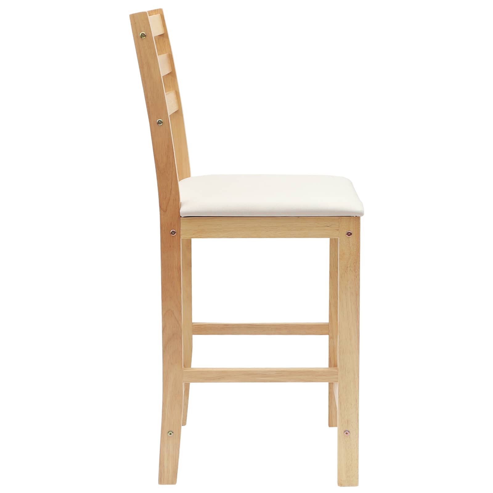 Esszimmerstühle 2 stk. Massives Gummiholz Natur