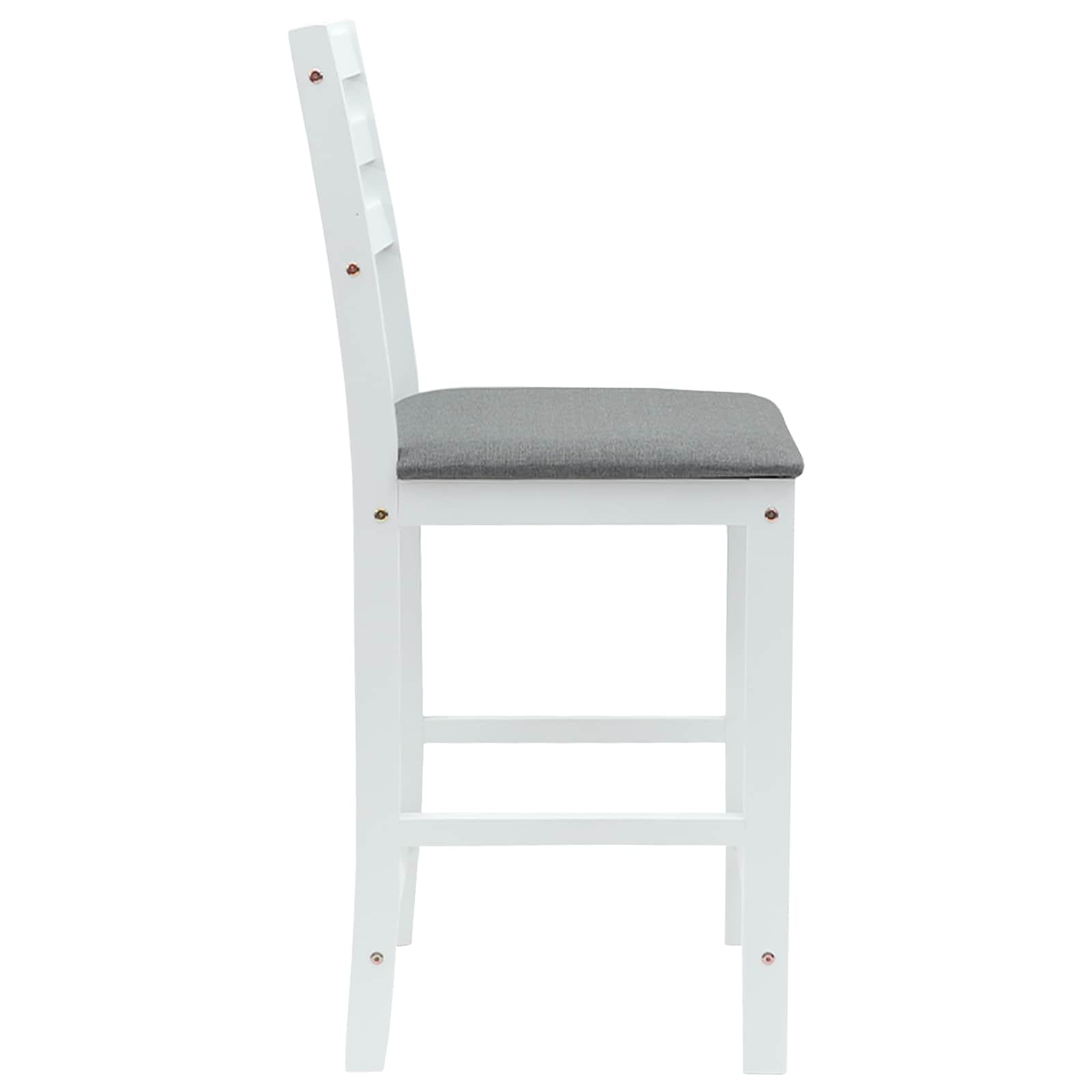 Esszimmerstühle 2 Stk. Massives Gummiholz Weiß