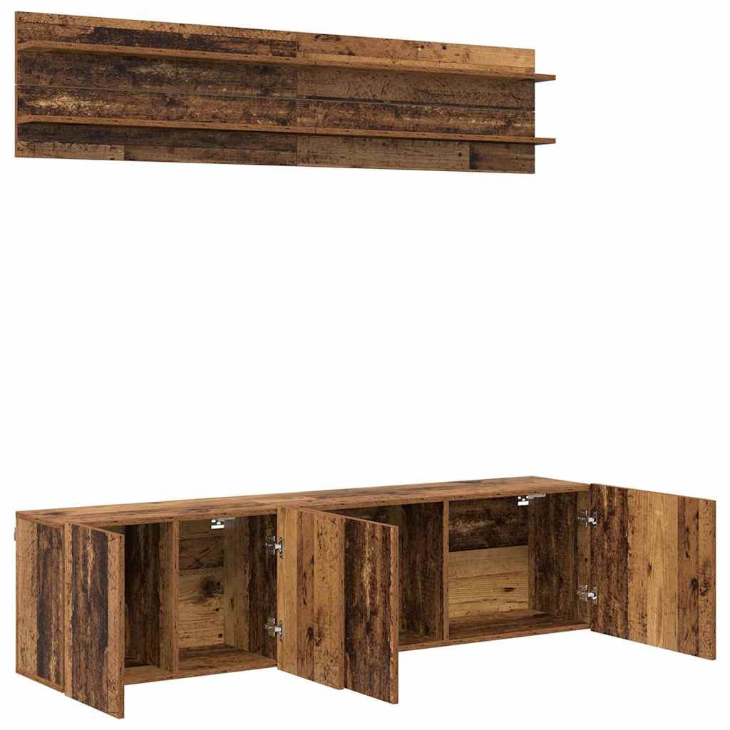 TV-Einheiten Wandmontiert 6 pcs Altholz Holzwerkstoff