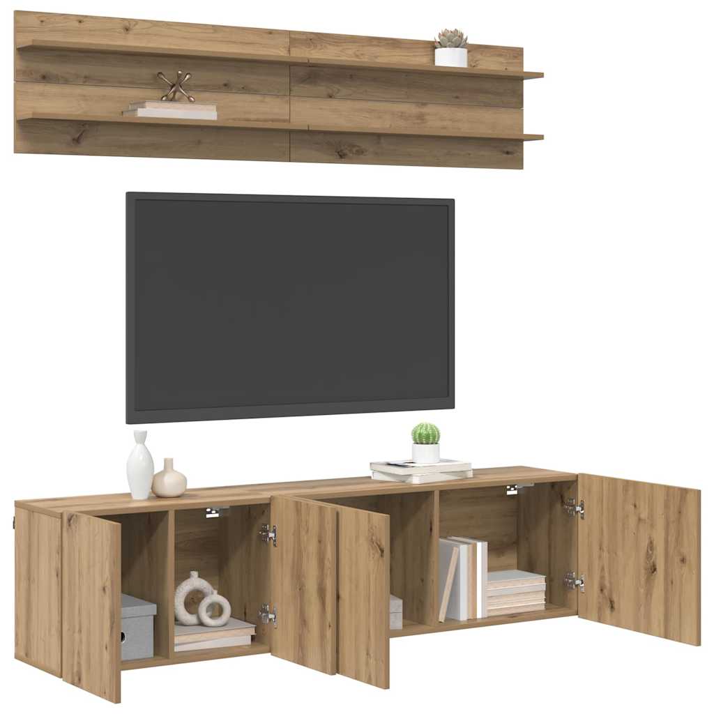 TV-Einheiten 6 stk. Artisan-Eiche Holzwerkstoff