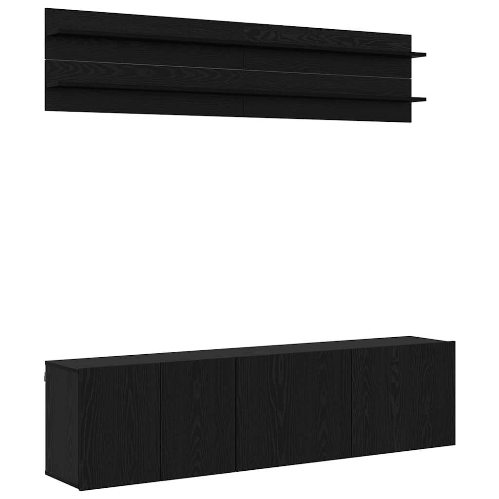TV-Einheiten 6 stk. Schwarz Eichen-Optik Holzwerkstoff