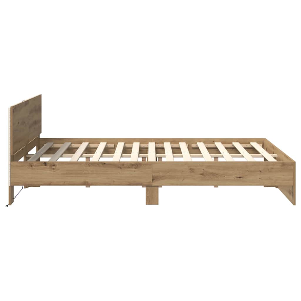 Bettrahmen Artisan-Eiche 140 x 190 cm Holzwerkstoff