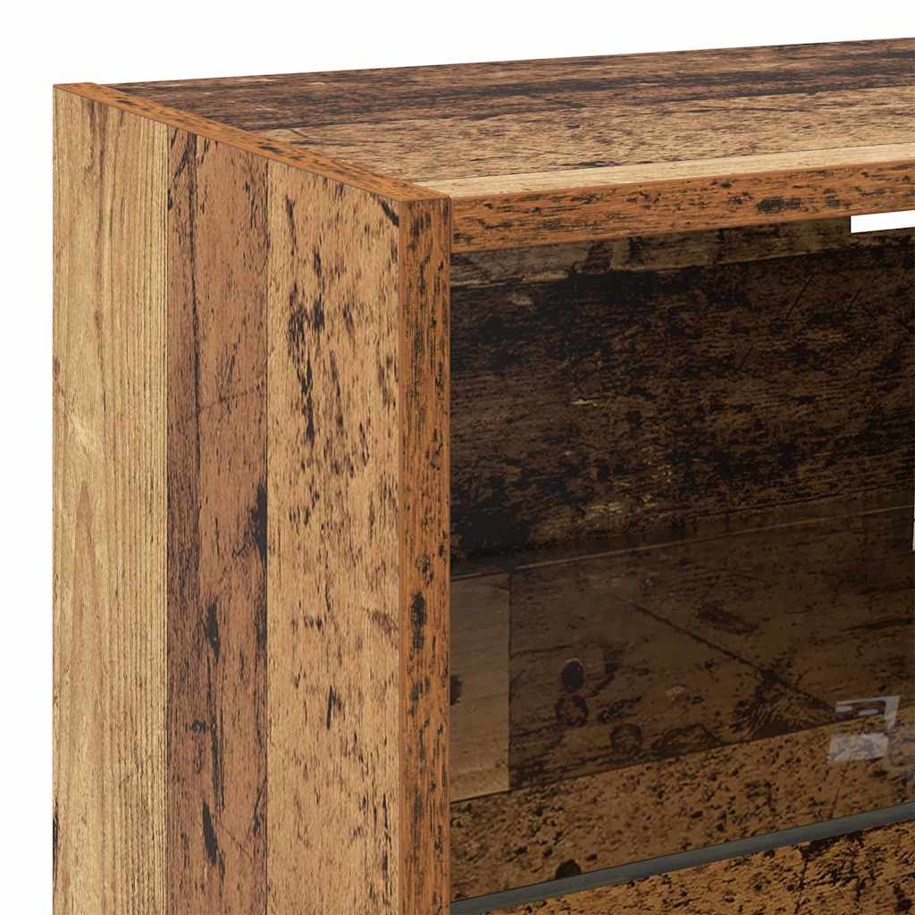 TV Wand Einheiten mit LED mit LED 5 pcs Altholz Holzwerkstoff