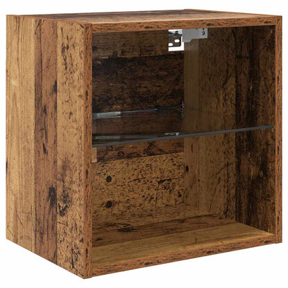 TV Wand Einheiten mit LED 5 stk. Altholz Holzwerkstoff
