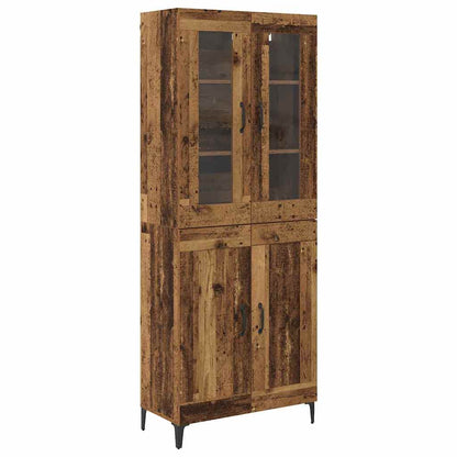Highboard Altholz 69,5 x 34 x 180 cm Holzwerkstoff