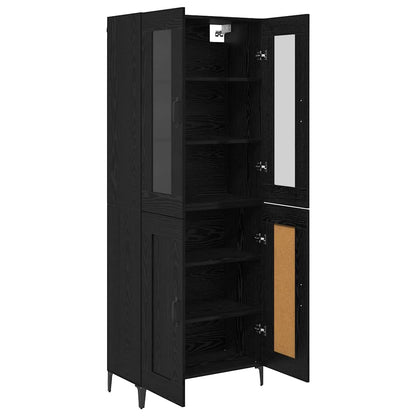 Highboard Schwarz Eichen-Optik 69,5 x 34 x 180 cm Holzwerkstoff