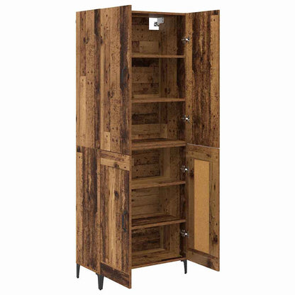 Highboard Altholz 69,5 x 34 x 180 cm Holzwerkstoff