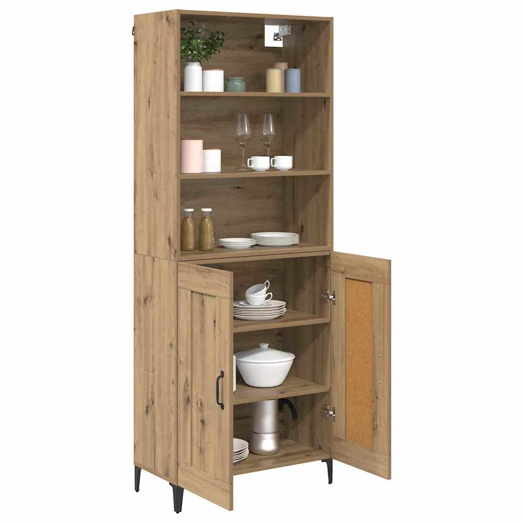Highboard 2 stk. Artisan-Eiche 69,5 x 34 x 180 cm Holzwerkstoff