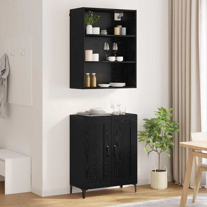 Highboard 2 stk. Schwarz Eichen-Optik 69,5 x 34 x 180 cm