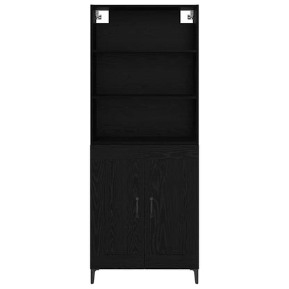 Highboard 2 stk. Schwarz Eichen-Optik 69,5 x 34 x 180 cm