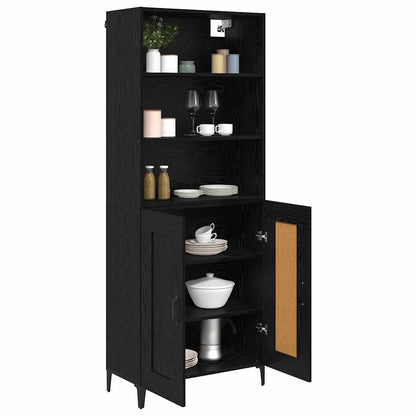 Highboard 2 stk. Schwarz Eichen-Optik 69,5 x 34 x 180 cm
