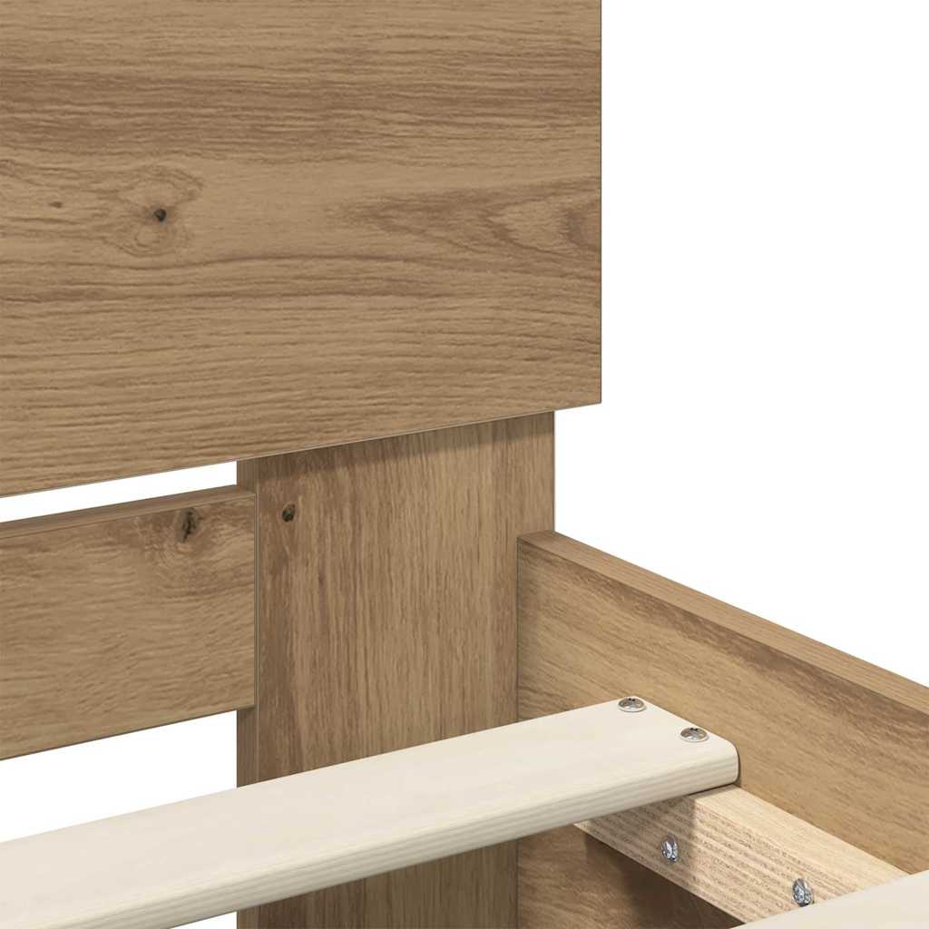 Bettrahmen Artisan-Eiche 120 x 190 cm Holzwerkstoff