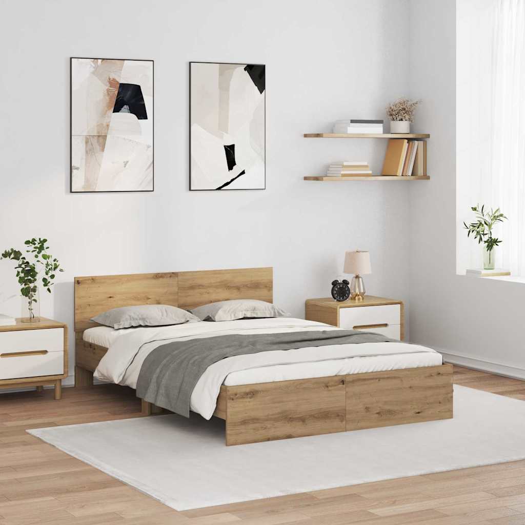 Bettrahmen Artisan-Eiche 120 x 190 cm Holzwerkstoff
