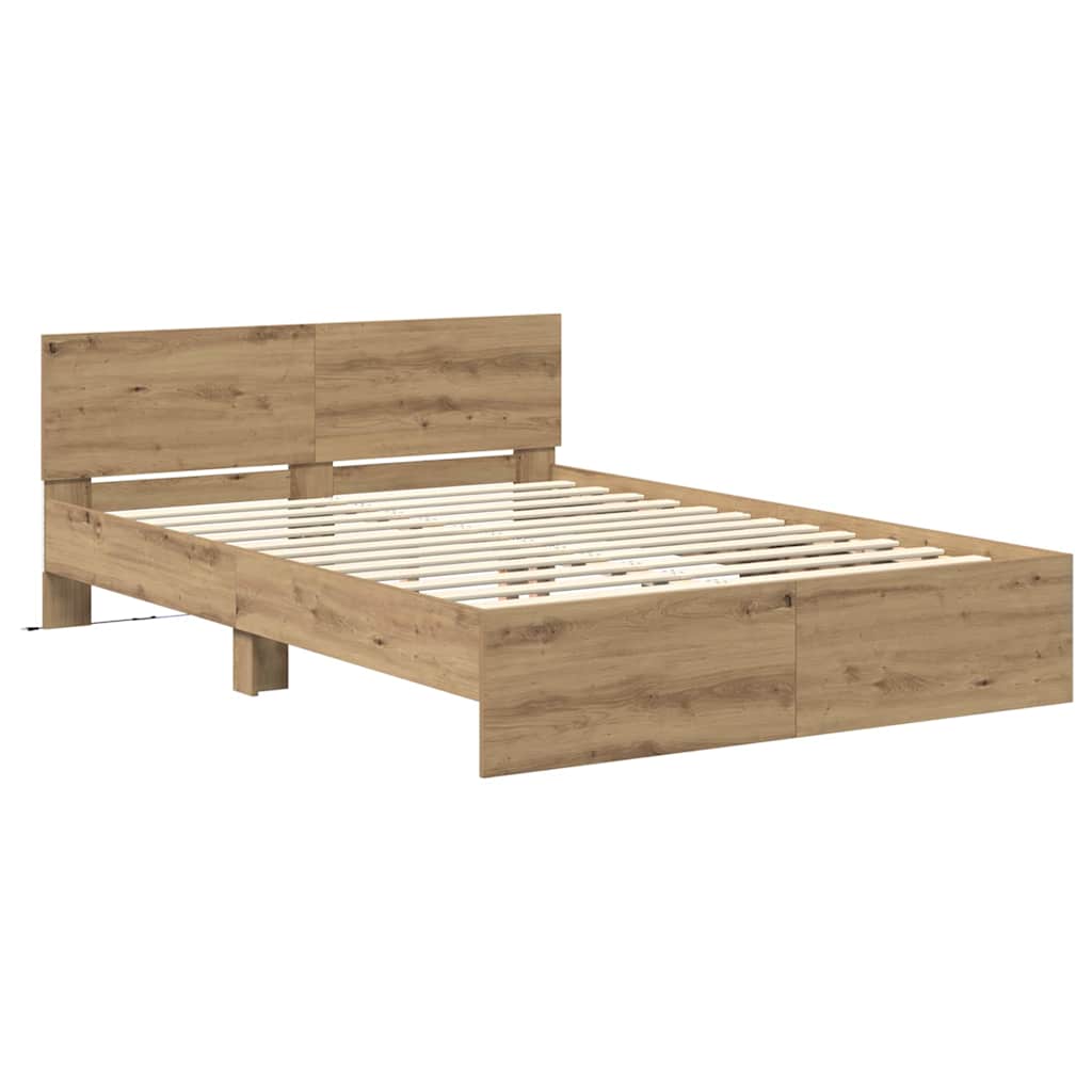Bettrahmen Artisan-Eiche 120 x 190 cm Holzwerkstoff