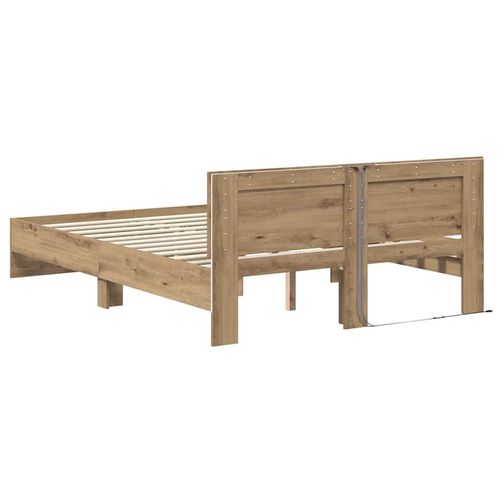 Bettrahmen Artisan-Eiche 120 x 190 cm Holzwerkstoff