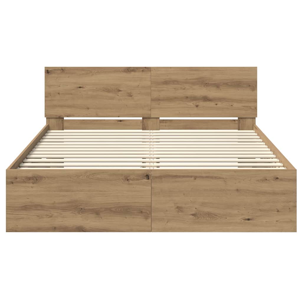 Bettrahmen Artisan-Eiche 120 x 190 cm Holzwerkstoff
