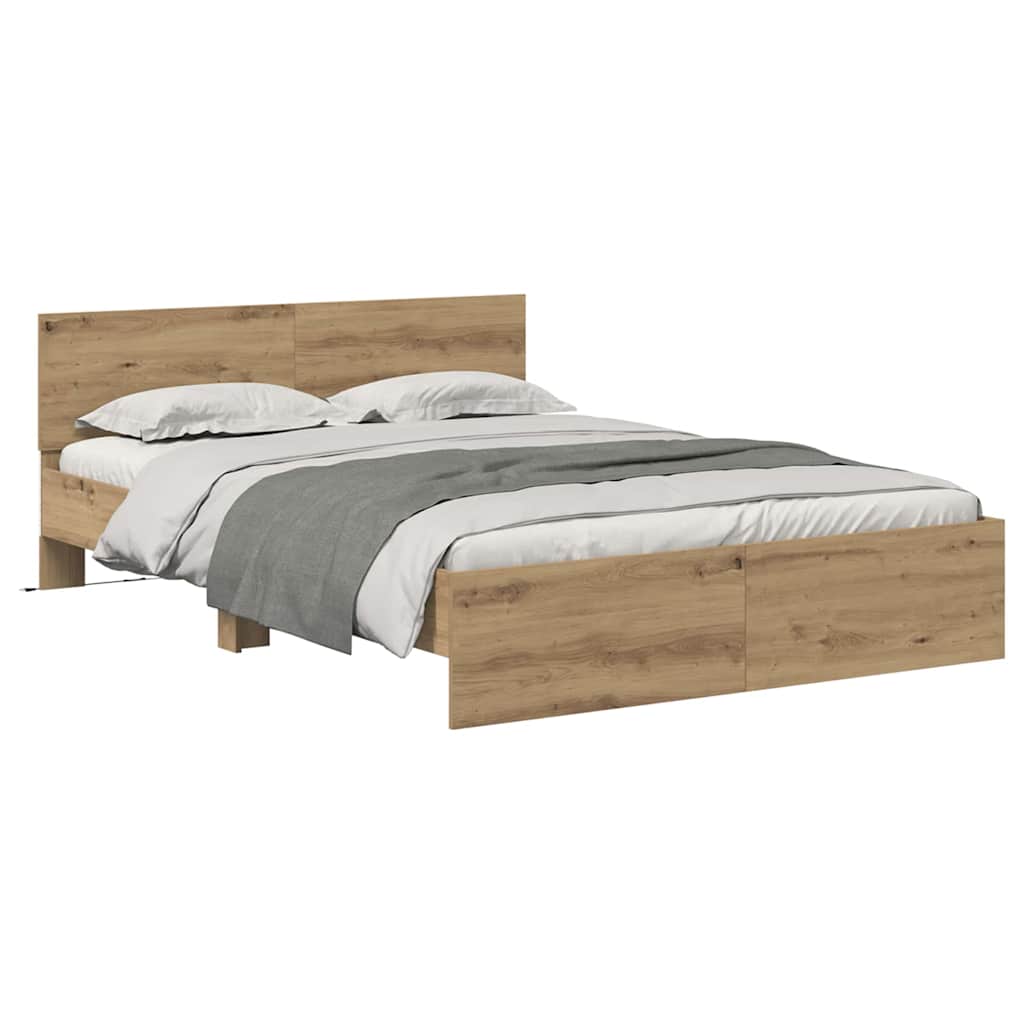 Bettrahmen Artisan-Eiche 120 x 190 cm Holzwerkstoff