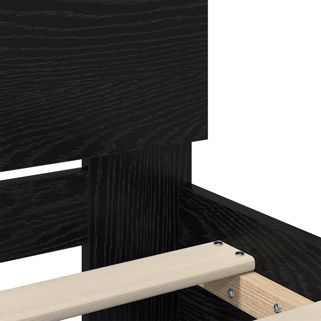 Bettrahmen Schwarz Eichen-Optik 120 x 190 cm Holzwerkstoff