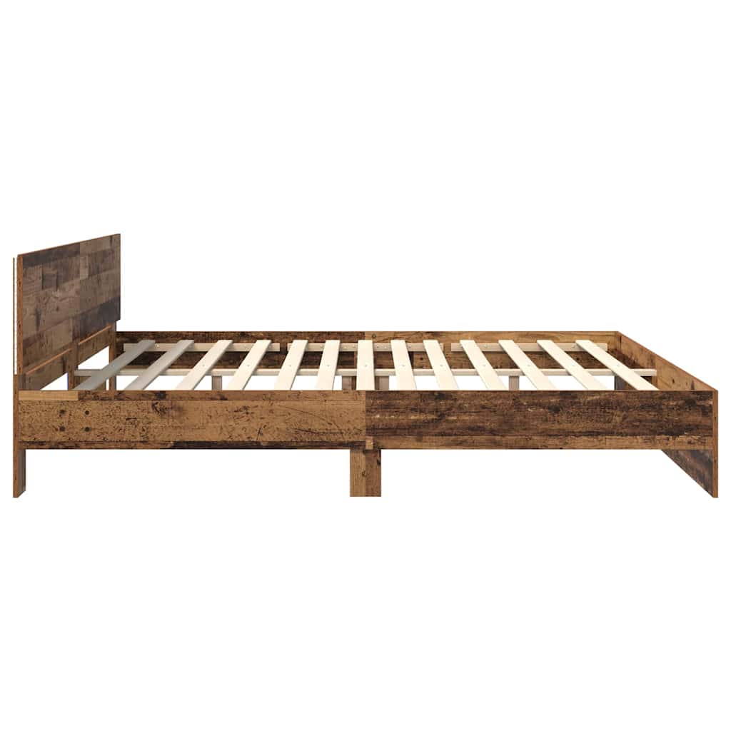 Bettrahmen mit Kopfteil Altholz 180 x 200 cm Holzwerkstoff