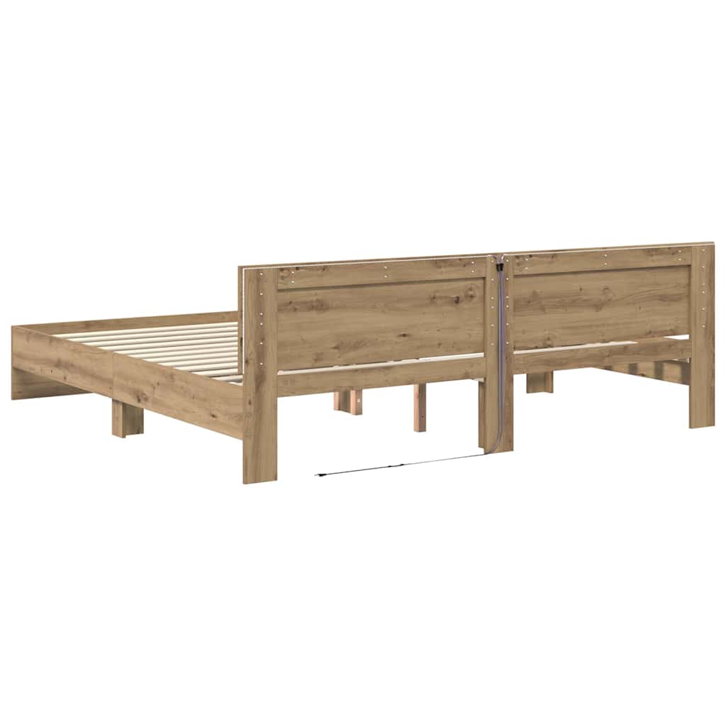 Bettrahmen Artisan-Eiche 180 x 200 cm Holzwerkstoff