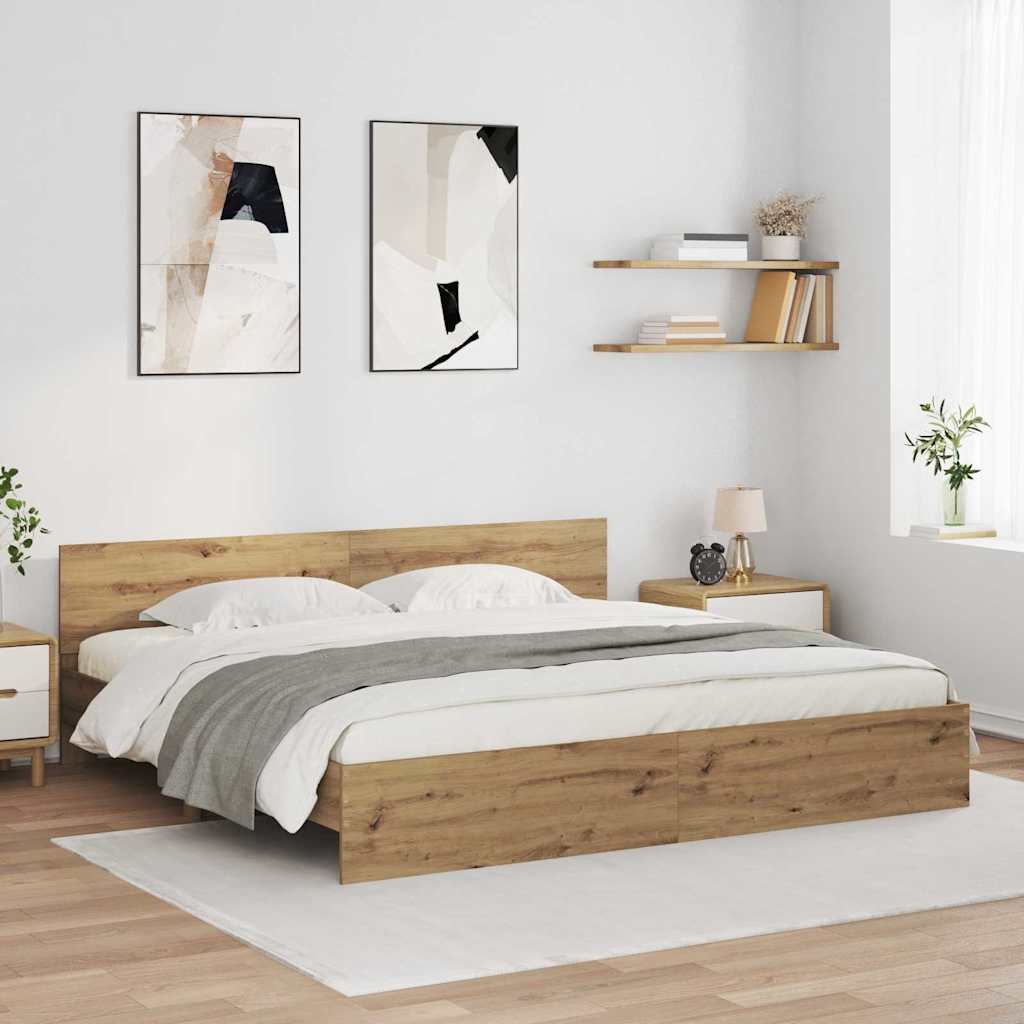 Bettrahmen Artisan-Eiche 200 x 200 cm Holzwerkstoff