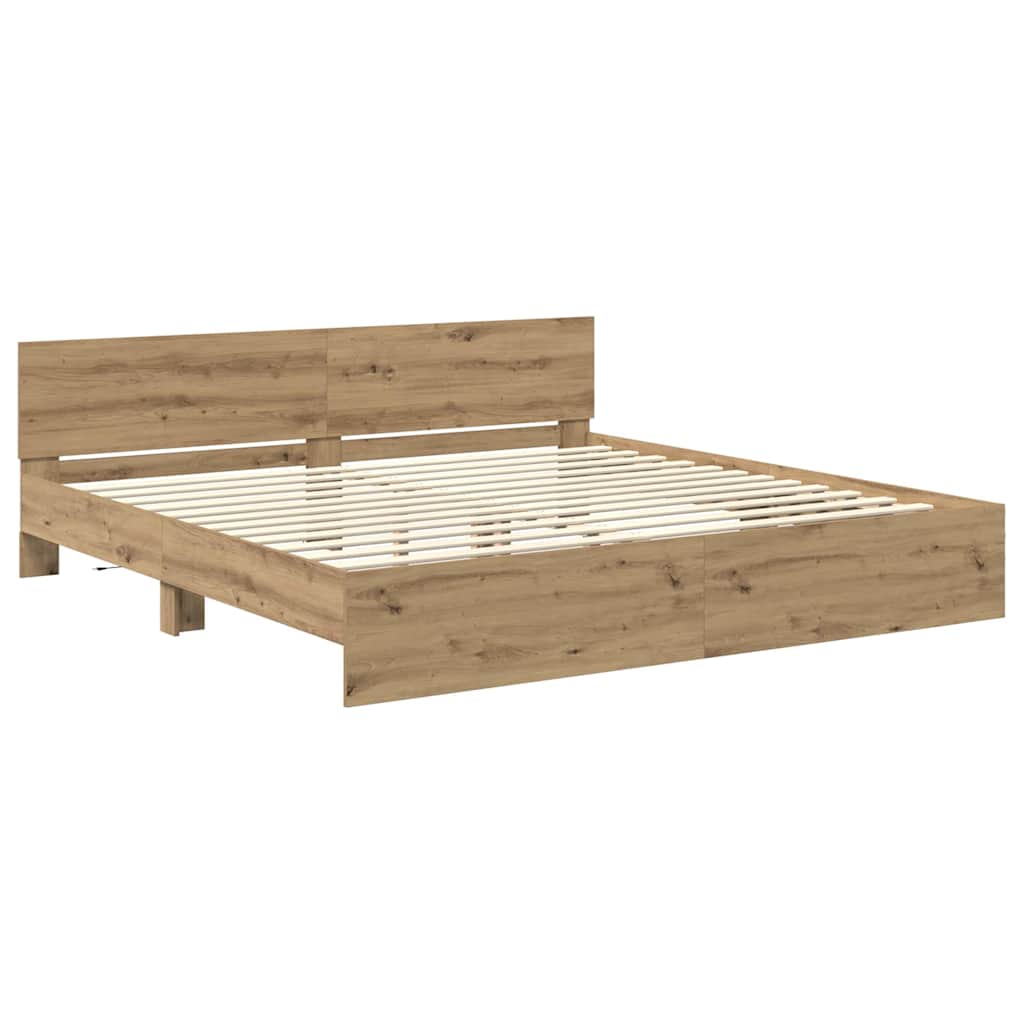 Bettrahmen Artisan-Eiche 200 x 200 cm Holzwerkstoff