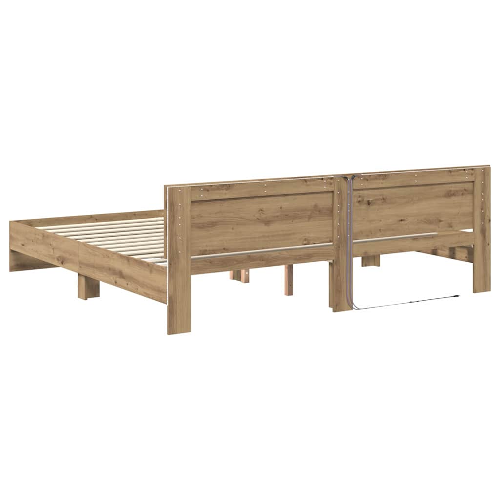 Bettrahmen Artisan-Eiche 200 x 200 cm Holzwerkstoff