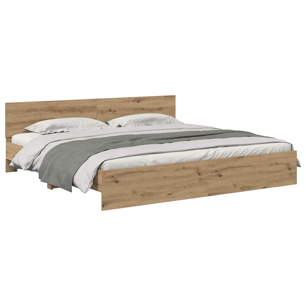 Bettrahmen Artisan-Eiche 200 x 200 cm Holzwerkstoff