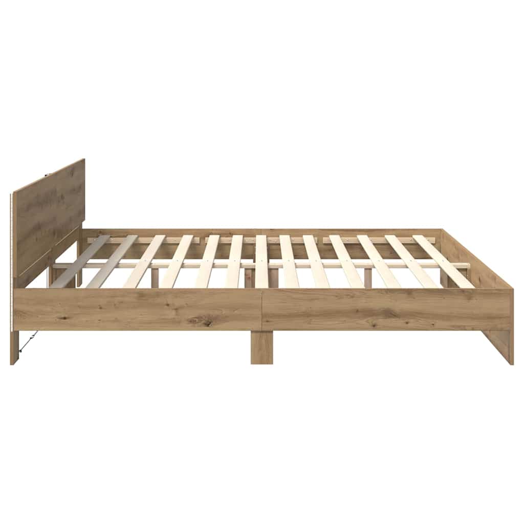 Bettrahmen Artisan-Eiche 200 x 200 cm Holzwerkstoff
