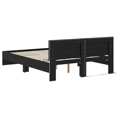 Bettrahmen Schwarz Eichen-Optik 150 x 200 cm Holzwerkstoff