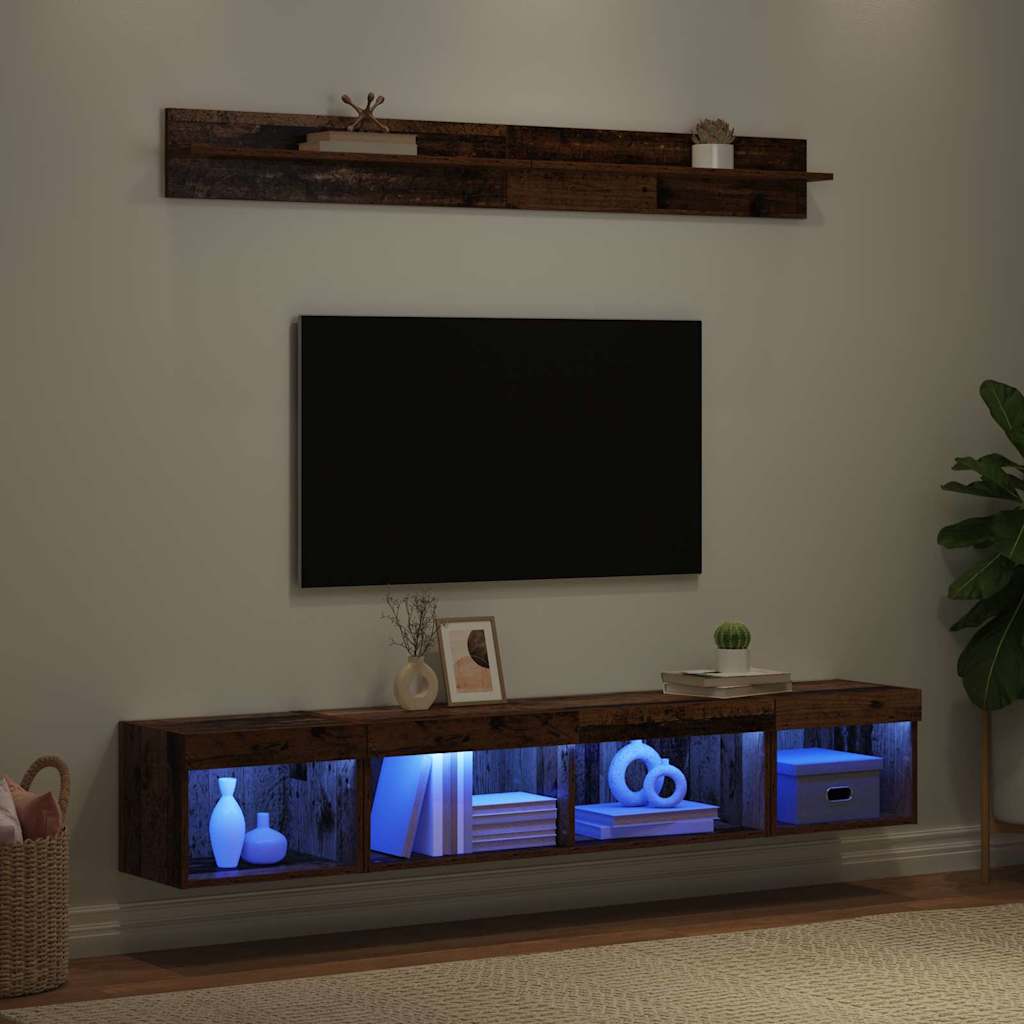 TV-Wandregal-Set 5 stk. Altholz Holzwerkstoff