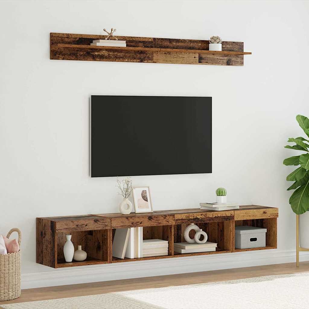 TV-Wandregal-Set 5 stk. Altholz Holzwerkstoff