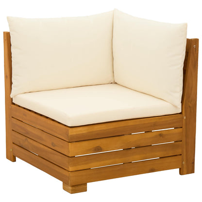 Outdoor-Sofagarnitur mit Kissen 6 Stück Braun Massivholz Akazie