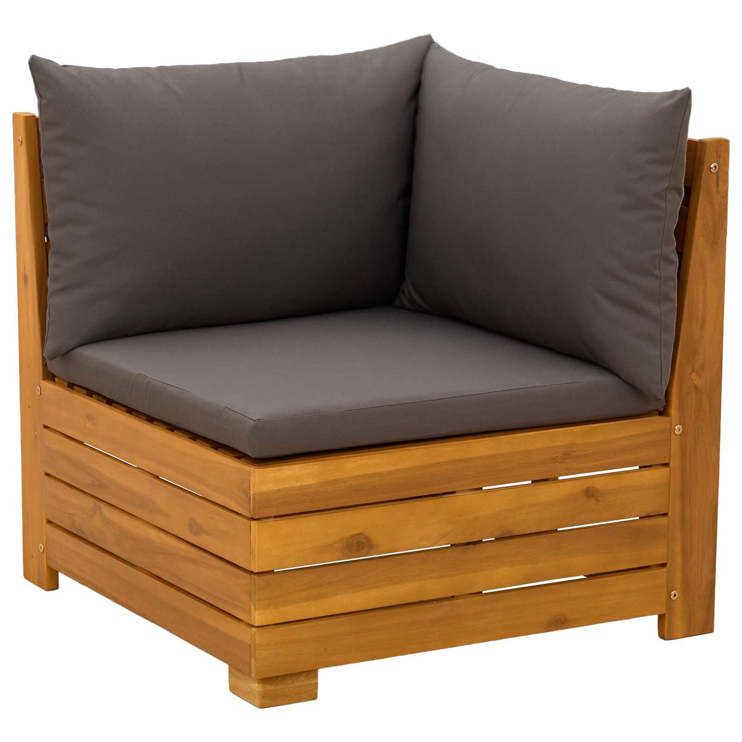 Outdoor-Sofagarnitur mit Kissen 5 Stück Braun Massivholz Akazie