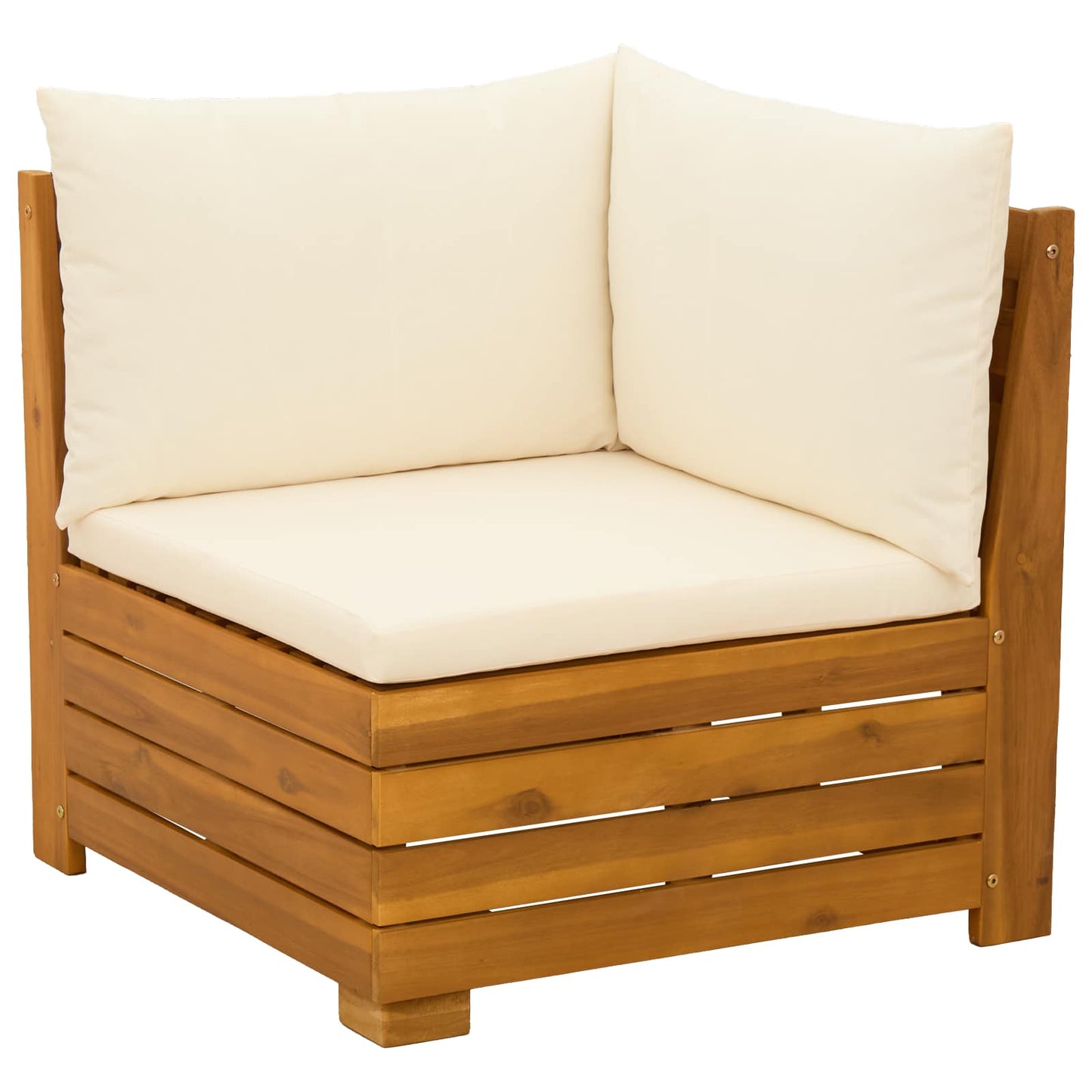 Garten-Lounge-Set mit Kissen 2 Stück Braun Massivholz Akazie