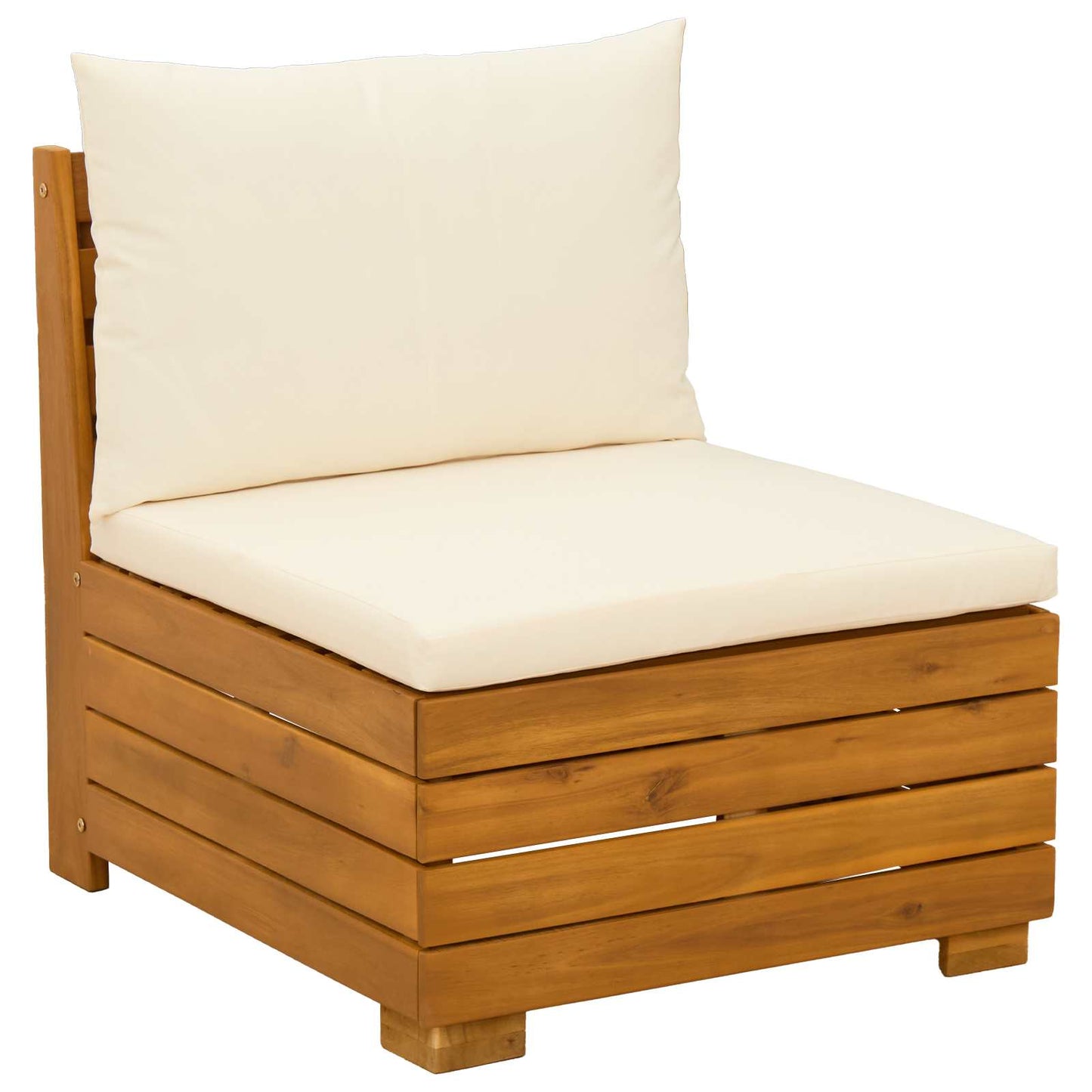 Garten-Lounge-Set mit Kissen 2 Stück Braun Massivholz Akazie
