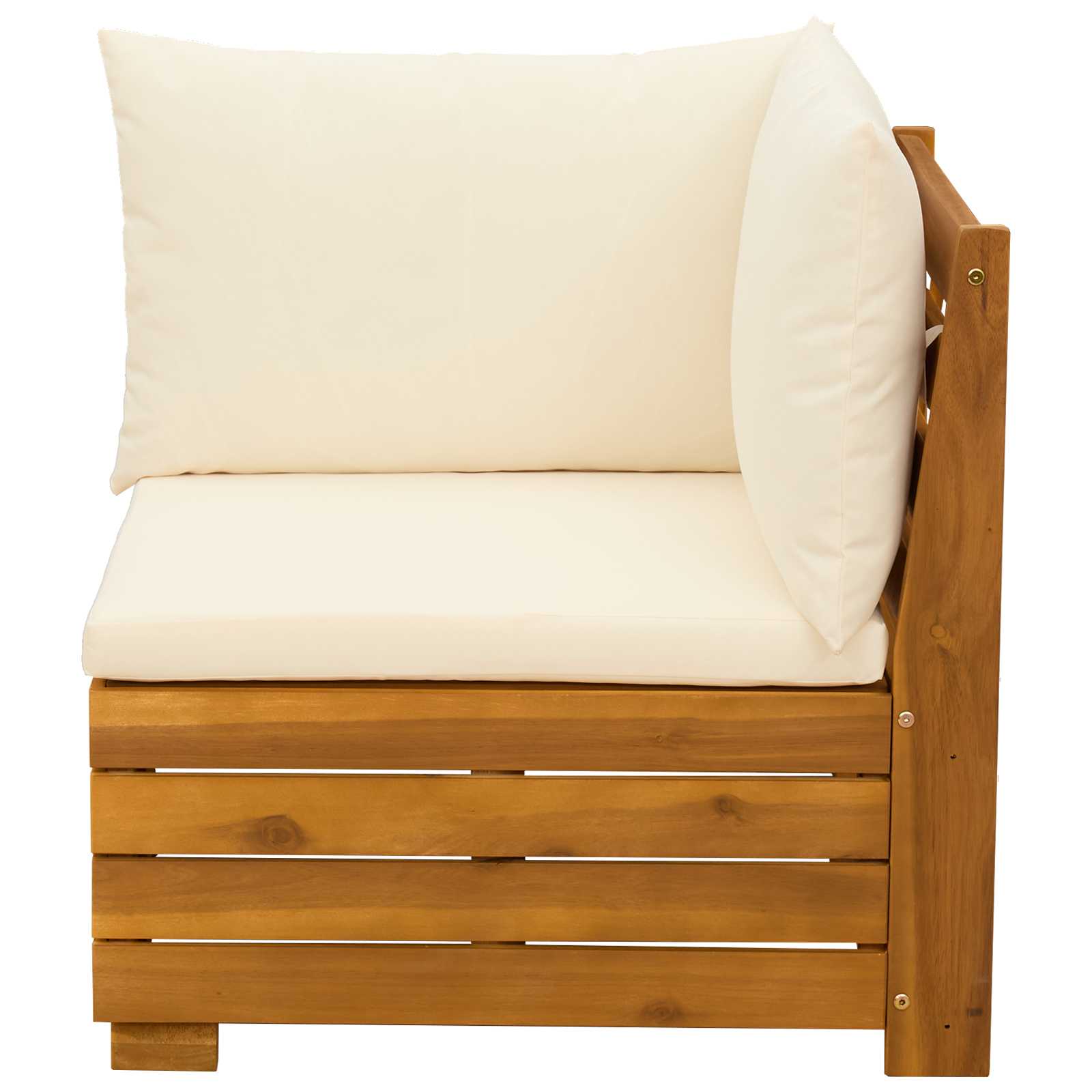 Garten-Lounge-Set mit Kissen 2 Stück Braun Massivholz Akazie