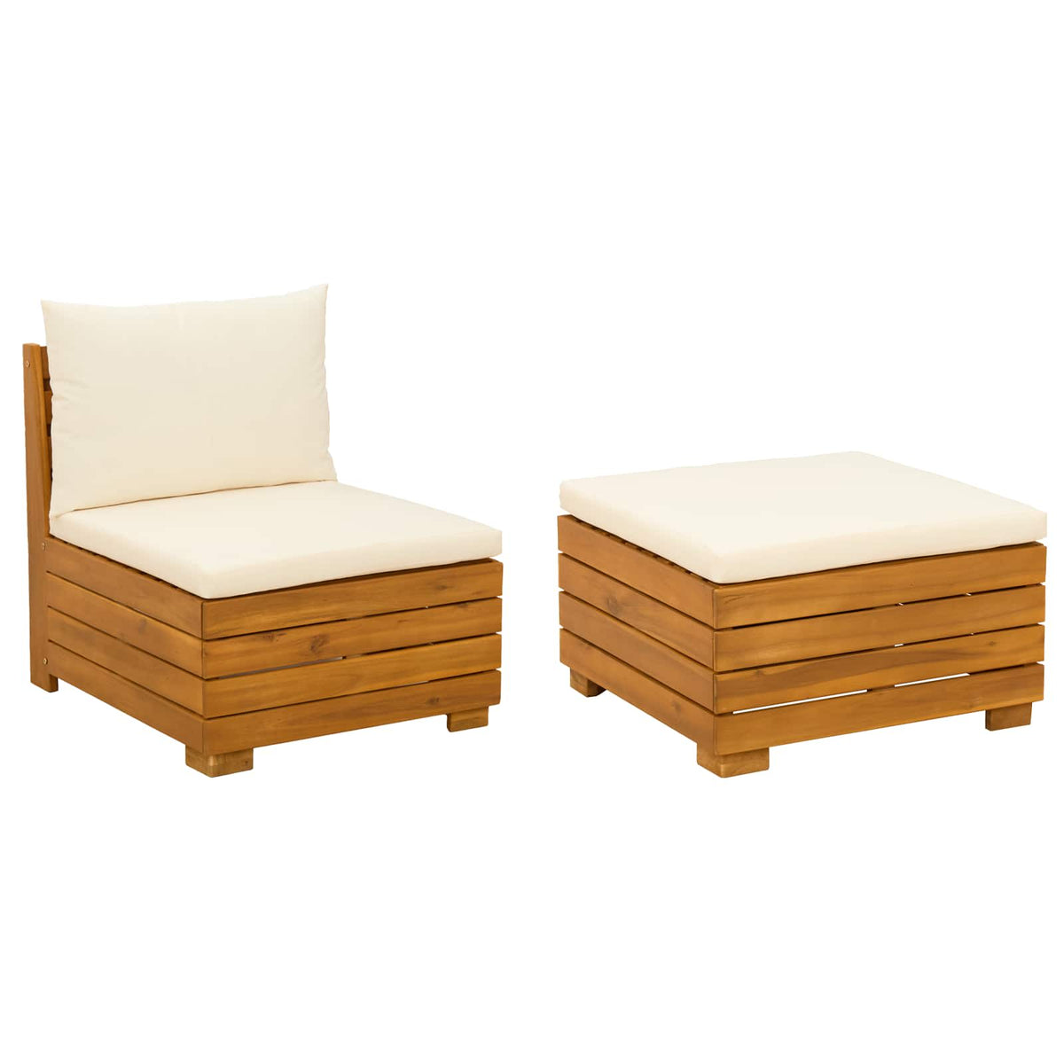Garten-Lounge-Set 2 stk. 2-Sitzer Massivholz Akazie Braun