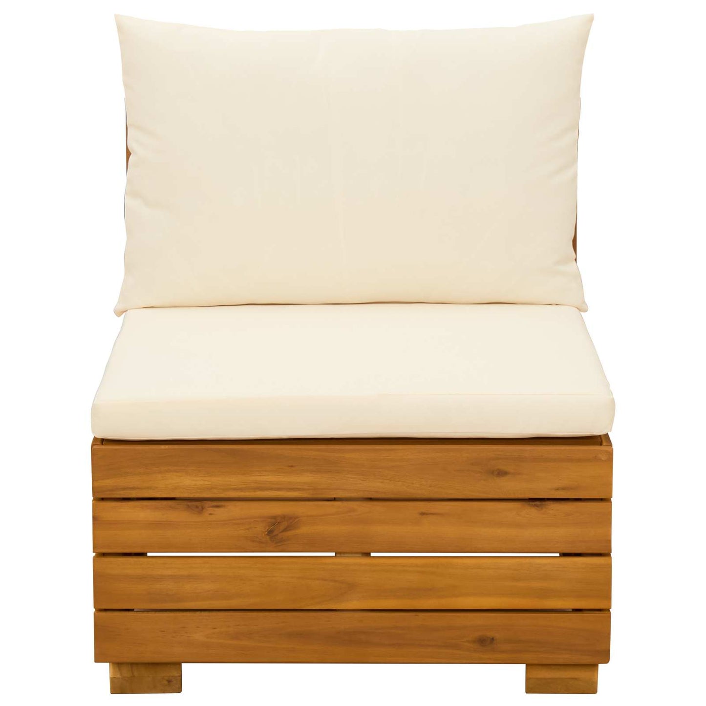 Garten-Lounge-Set mit Kissen 2 Stück Braun Massivholz Akazie